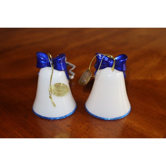 Glued* Lot Thomas Kinkade Ringing in Holiday Christmas Bell Ornaments W/ Snowmen - Picture 7 of 13